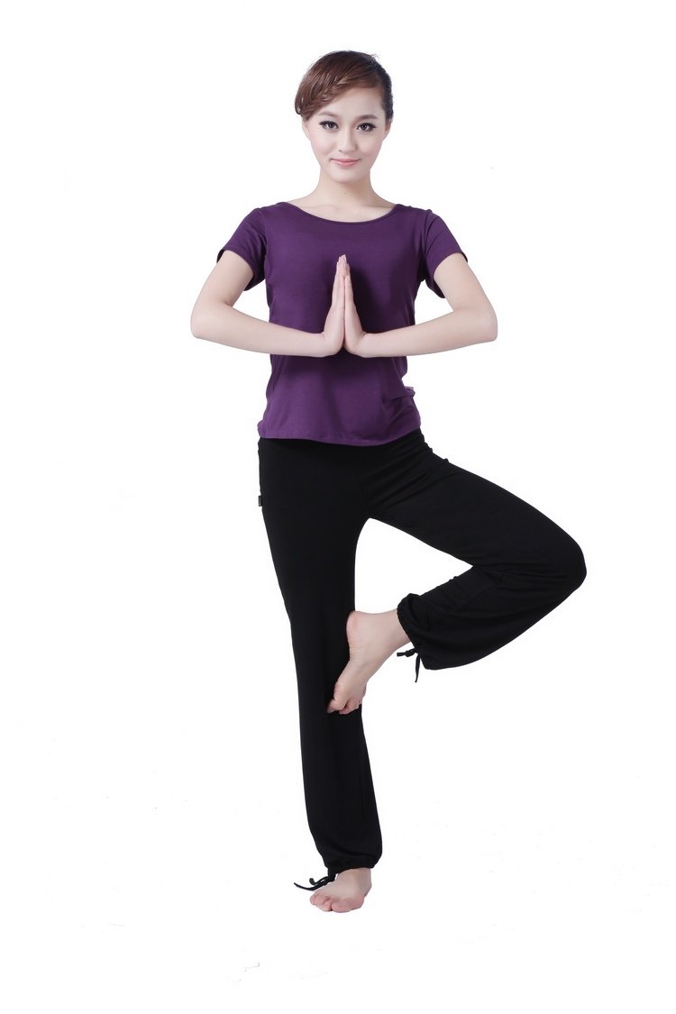 梵歌纳 2013春夏新款瑜伽服套装两件套 16012深紫 11228黑 (m)